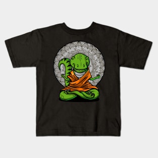 T-Rex Dinosaur Buddha Kids T-Shirt